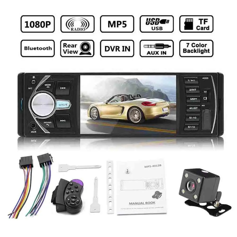 4 1 дюймов Din HD автомобильное радио MP5 плеер Bluetooth стерео камера Автомобильный