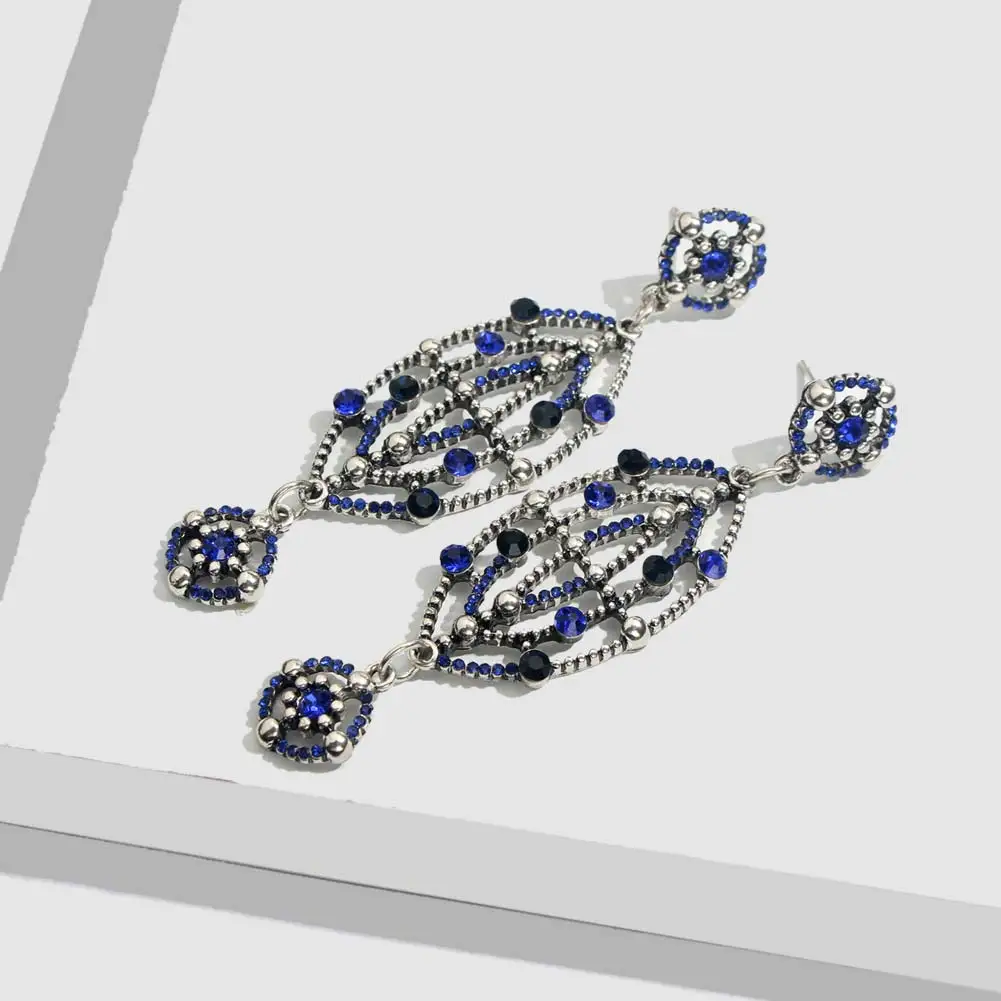 Flatfoosie Fashion Crystal Dangle Earrings For Women Boho Round Geometric Shiny Long Statement Drop Party Gifts Jewelry | Украшения и