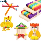 50 шт.лот Цветной из натурального дерева для фруктового мороженного палочки для творчества на палочке упаковка торт делая палочки держатель вечерние Декор