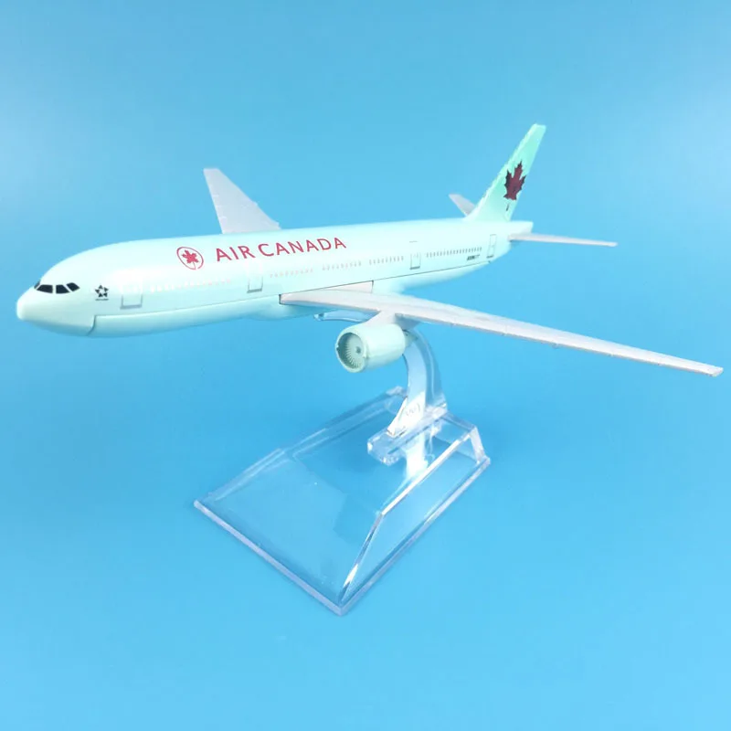 

Модель самолета 16 см, модель самолета, авиационная Канада, Боинг 777, модель самолета, Литые металлические самолеты, модель самолета 1:400, игрушечный подарок