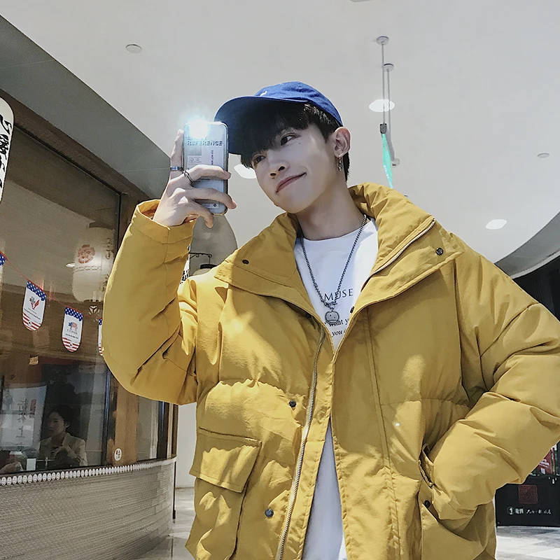 Зимняя куртка мужская Толстая теплая хлопковая парка модное пальто с воротником