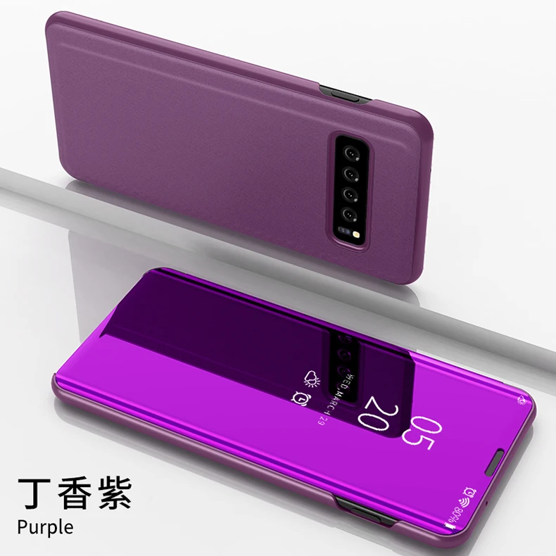Прозрачный зеркальный чехол для Samsung Galaxy S 10 S10 откидной кожаный подставка с