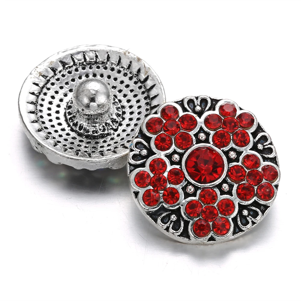 6pcs/lot Christmas Snap Jewelry Crystal Rhinestone Snowflakes 18mm Metal Buttons Fit Bracelet Bangles Gifts | Украшения и