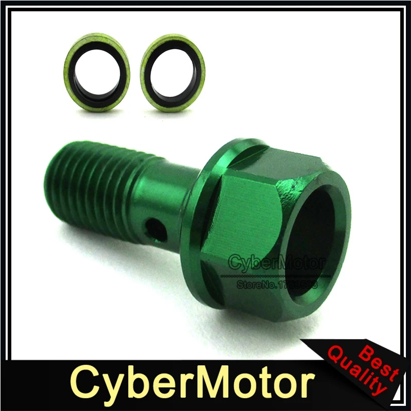 Green M10x1.25 Banjo Bolt Screw For Moped Scooter Pit Dirt Bike ATV Quad Go Kart Motorcycle Hydraulic Brake Oil Cooler | Автомобили и