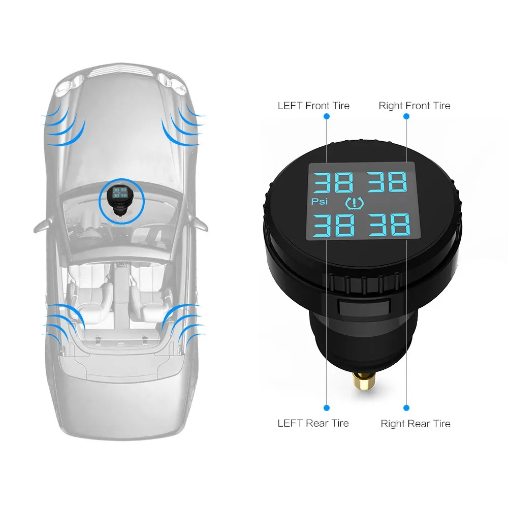 Система контроля давления в шинах TPMS система + 4 внешних датчика профессиональный