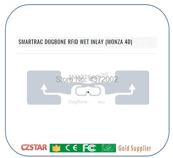 50 шт. Бесплатная доставка от производителя RFID оптовая торговля smartrac dogbone impinj monza6