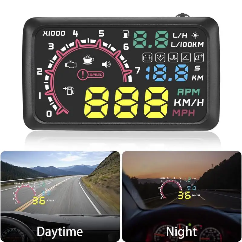5 дюймов Автомобильный HUD Дисплей OBD2 превышение скорости Предупреждение Системы