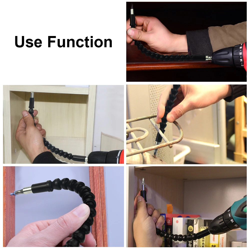 JelBo Black Extension Flexible Shaft Drill Bit Indexable Socket Hex Shank Screwdriver Adapter for Connect Rod Holder Power Tool |