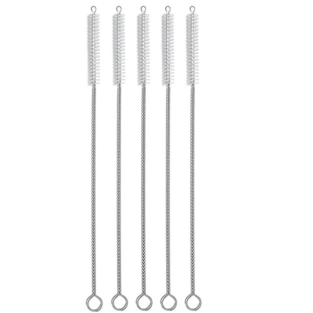 5Pcs Reusable Stainless Steel Straw Brush Drinking Straws Cleaning Cleans Alink Nylon Skinny Pipe Tube Cleaner | Дом и сад