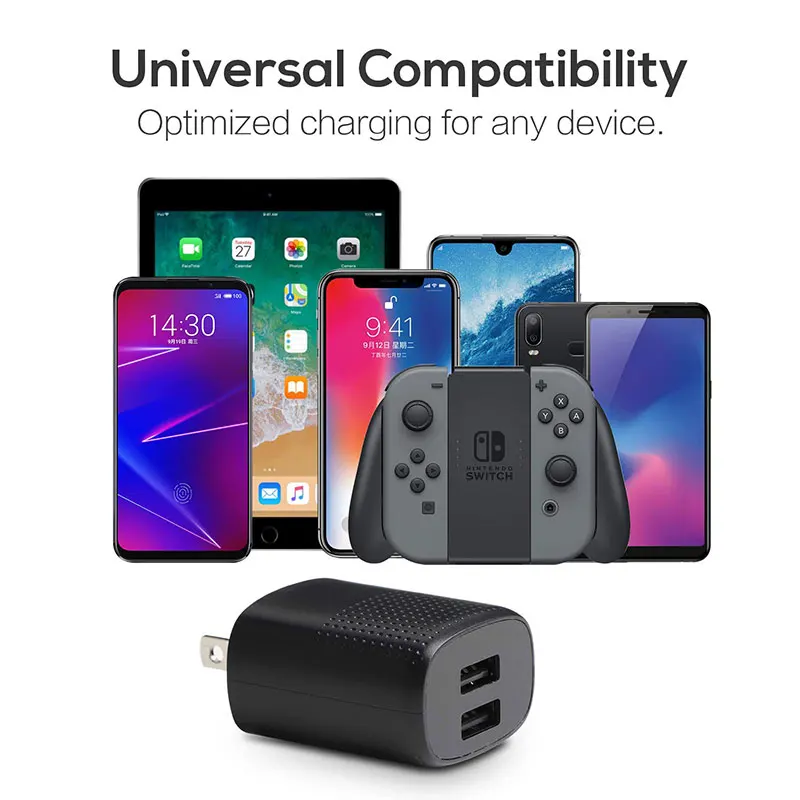 PURIDEA быстрое зарядное устройство USB для путешествий с двумя выходами 2.4A iPhone XS Max S10