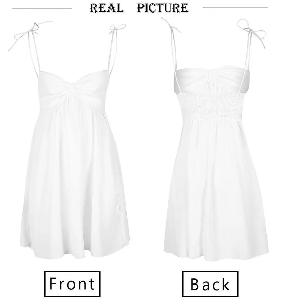 

Skirts 2019 Women Short Summer Backless Sleeveless Casual O-Neck Pleated skirt Party Beach Boho Sundress