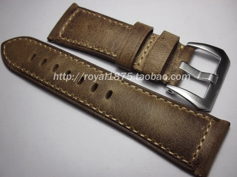 

2020 new 24 26mm Retro gray Vintage Italy Calf Leather Watchband Replace PAM 183 372 PAM111 441 /for Panerai Pilot Watch Strap