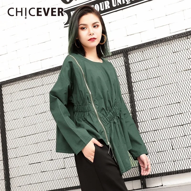 CHICEVER 2019 Весенняя нестандартная короткая женская футболка s для женщин Топ с