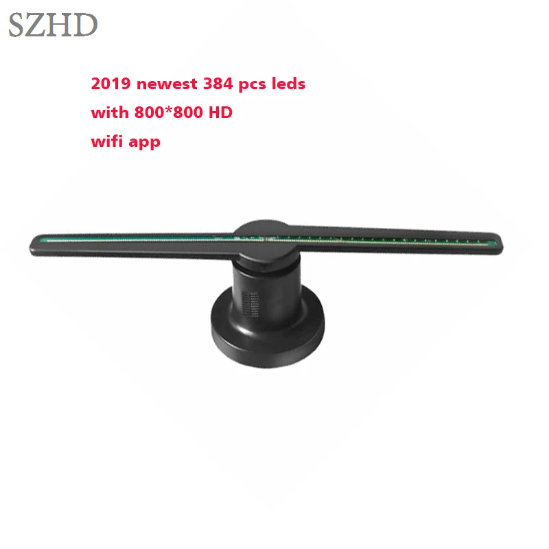 Wi Fi app 384 pcs Улучшенный 42cm голограммный вентилятор 800*800 HD 3d Голограмма светодиодный