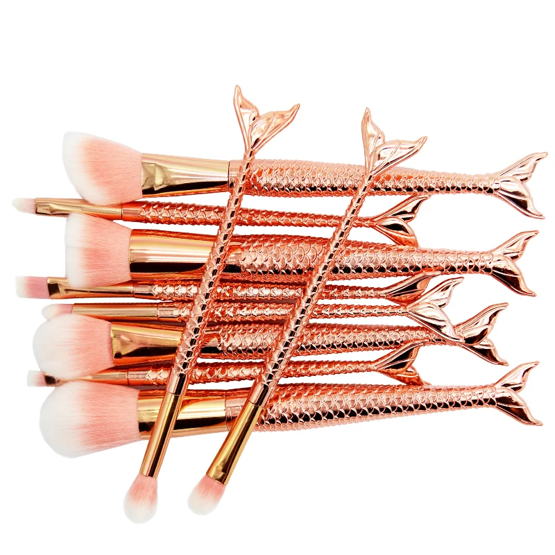 SinSo 10/20Pcs Makeup Brushes Set Mermaid Fishtail Eyeshadow Contour Foundation Concealer Blush Powder Make up Brush Tools | Красота и