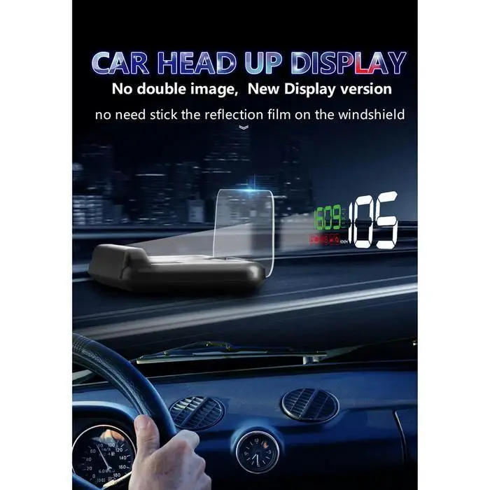 Общий Автомобильный дисплей HUD OBD2 перспективное стекло Aarms напоминания