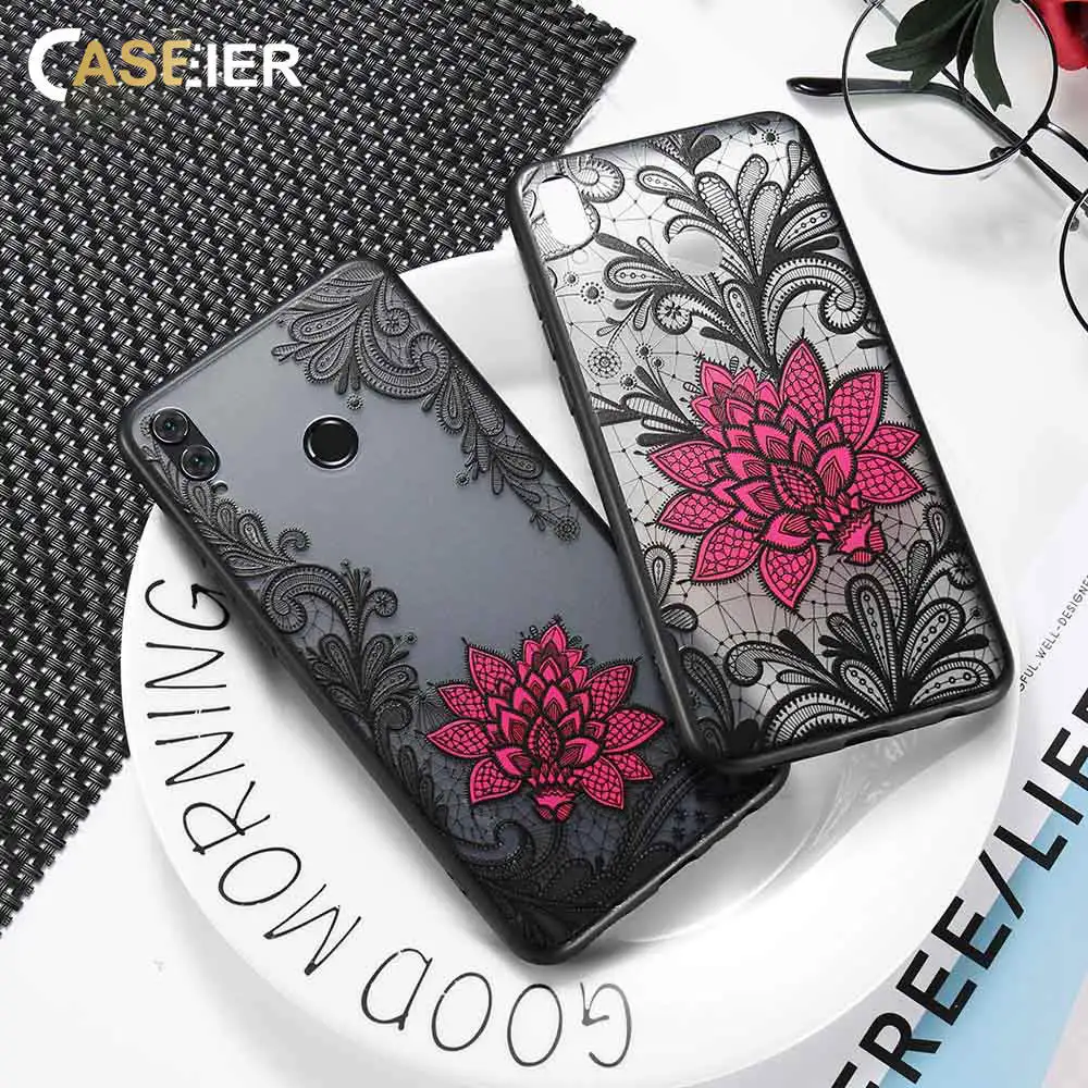 CASEIER Vintage 3D Lace Flower Case For Samsung Galaxy A8 2018 A30 A40 A50 M20 M10 A6 Pro 2019 Coque |