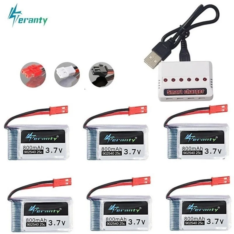 

3.7V 800mAh 25c Lipo Battery and 3.7v Charger For X5C X300 X400 X500 X800 HJ819 H805W X25 Battery RC Quadcopter Drone Spare Part