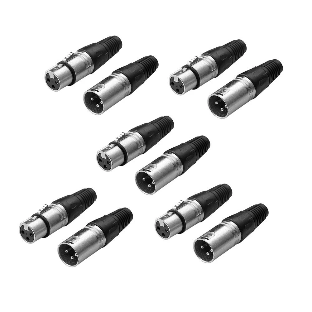 Штекер/гнездо XLR Jack 3 Pin микрофон аудио разъем (5 пар)|Электрические вилки| |