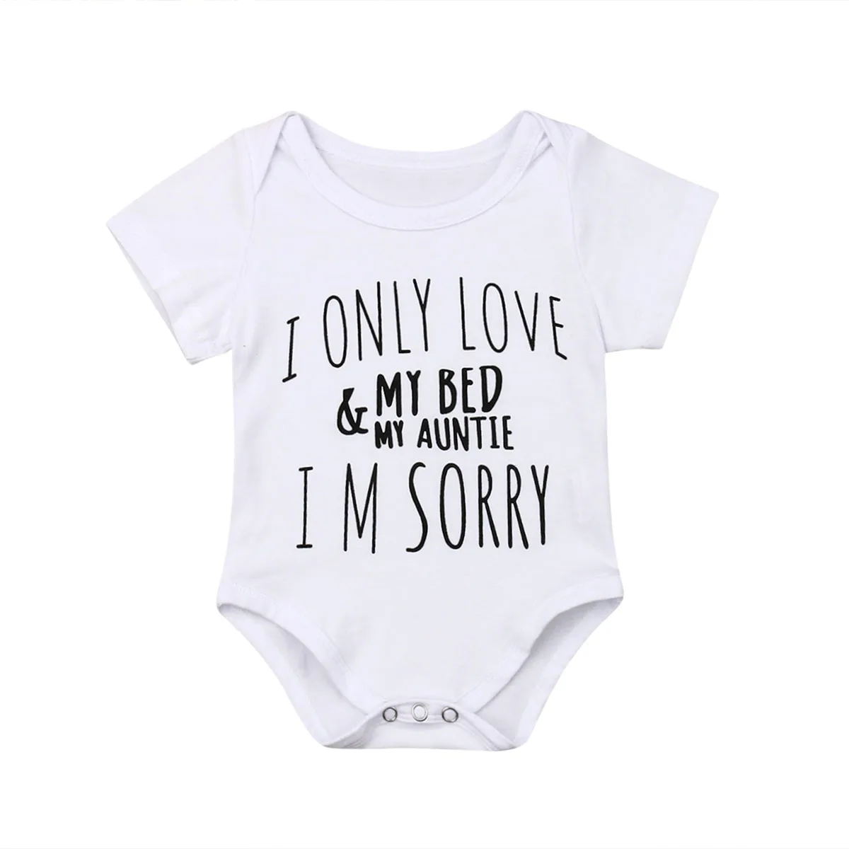 

Pudcoco Newborn Kid Clothes Baby Girl Boy LOVE MY AUNTIE Bodysuit Jumpsuit Sunsuit Short Sleeve Casual Kids Clothes Outfits