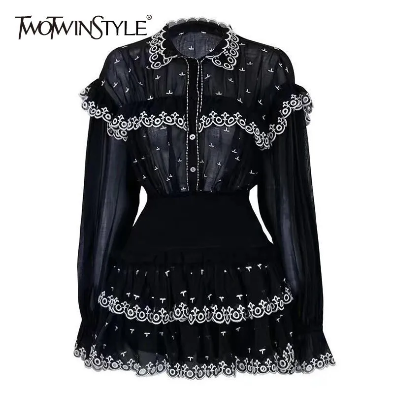 Комплект из двух предметов TWOTWINSTYLE мини юбки с высокой талией и рукавами