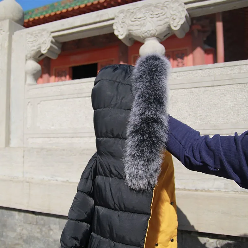 Новый 100% натуральный мех лисы воротник роскошный длинный Лисий кольцо шарф