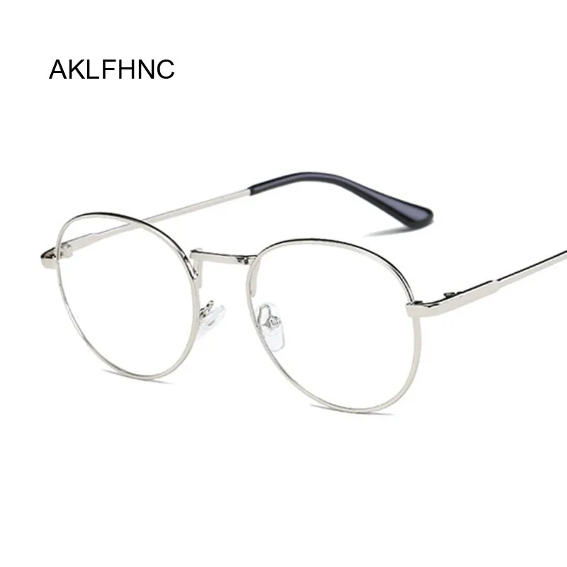 

Fashion Retro Round Glasses Frame For Women Circle Metal Frame Vintage Oval Eyeglasses Clear Lens Eye Glasses Unisex