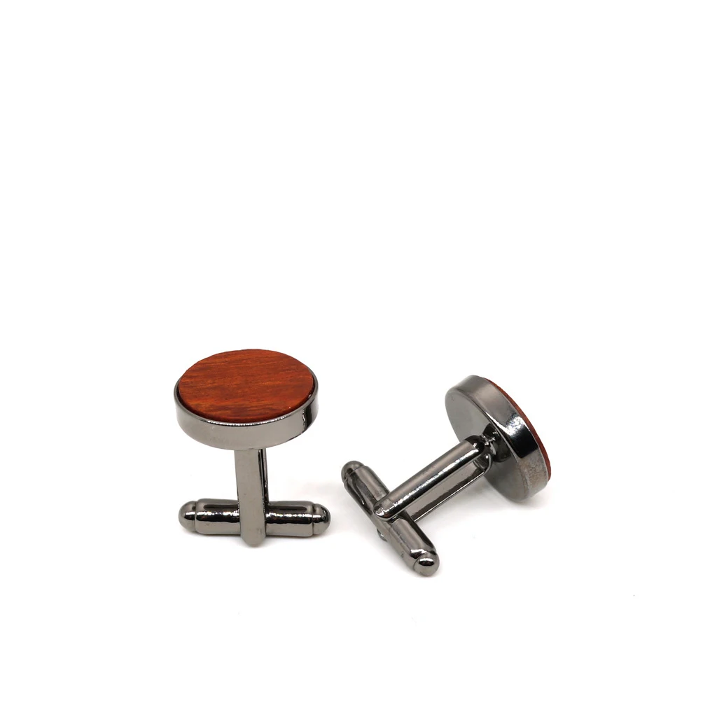 Мужские запонки из красного сандалового дерева металлического сплава с