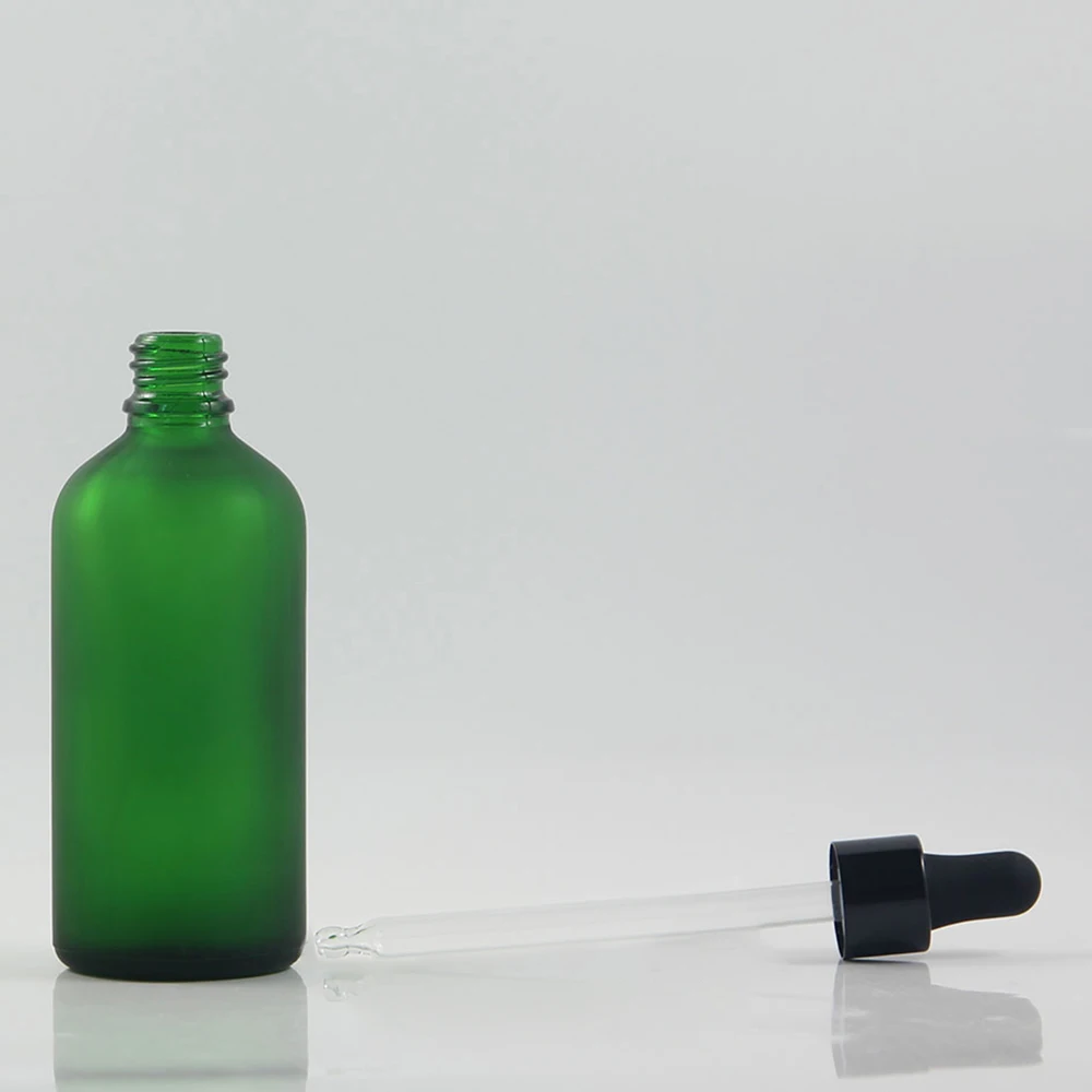 

100 мл косметический флакон для духов, пустые стеклянные бутылки для сыворотки с черными капельками, оптовая продажа