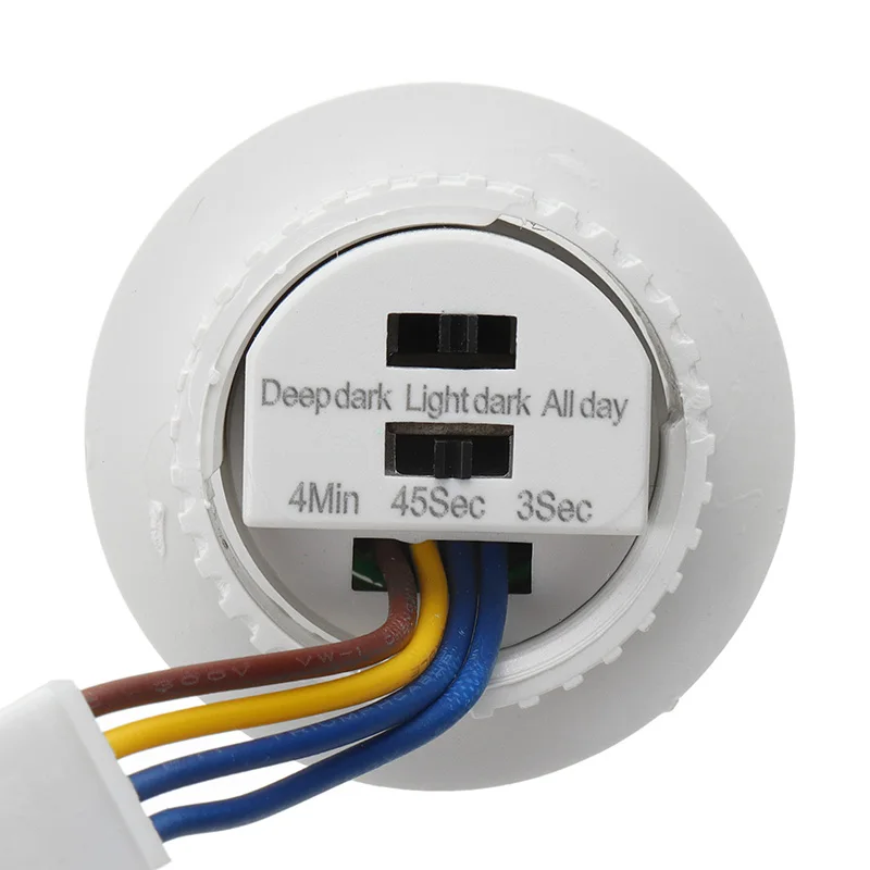 Lámpara de techo LED CLAITE de 40mm, Sensor de movimiento PIR ajustable, Interruptor del Detector de modo ajustable de retardo de tiempo para lámpara de techo AC85-265V