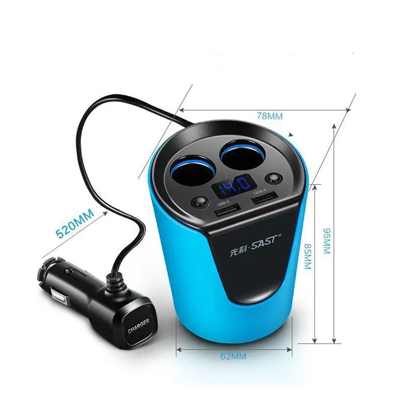 Многофункциональный автомобильный двойной usb адаптер для зарядки iPhone iPad Samsung Galaxy