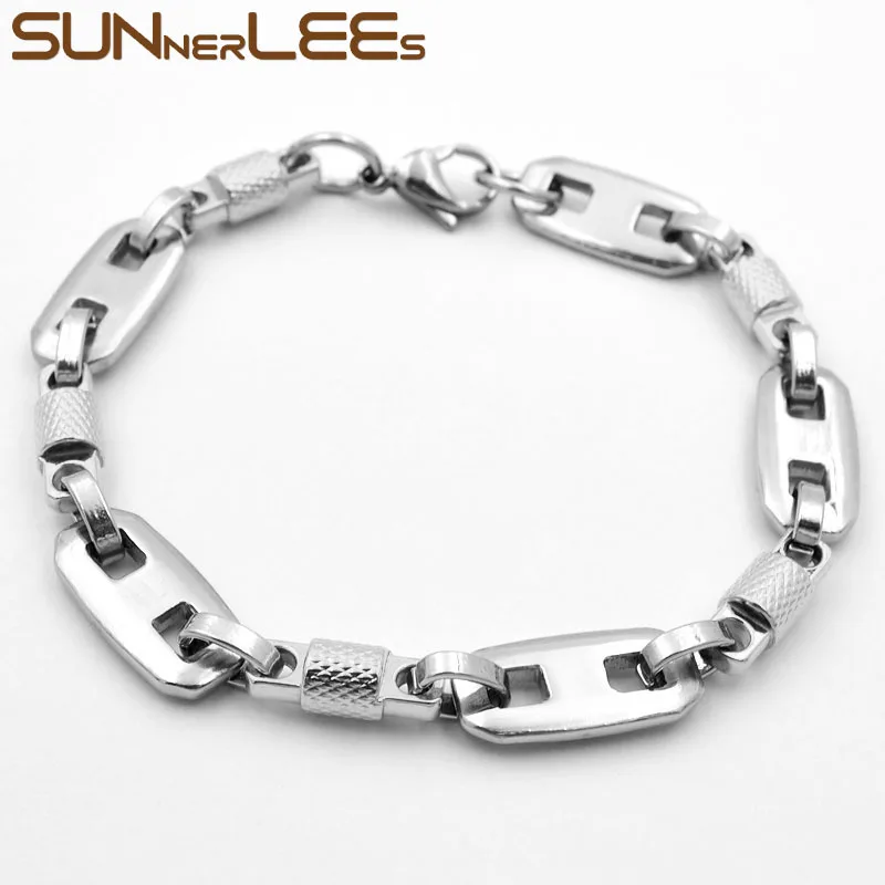 SUNNERLEES модные ювелирные изделия браслет из нержавеющей стали 10 мм Геометрическая