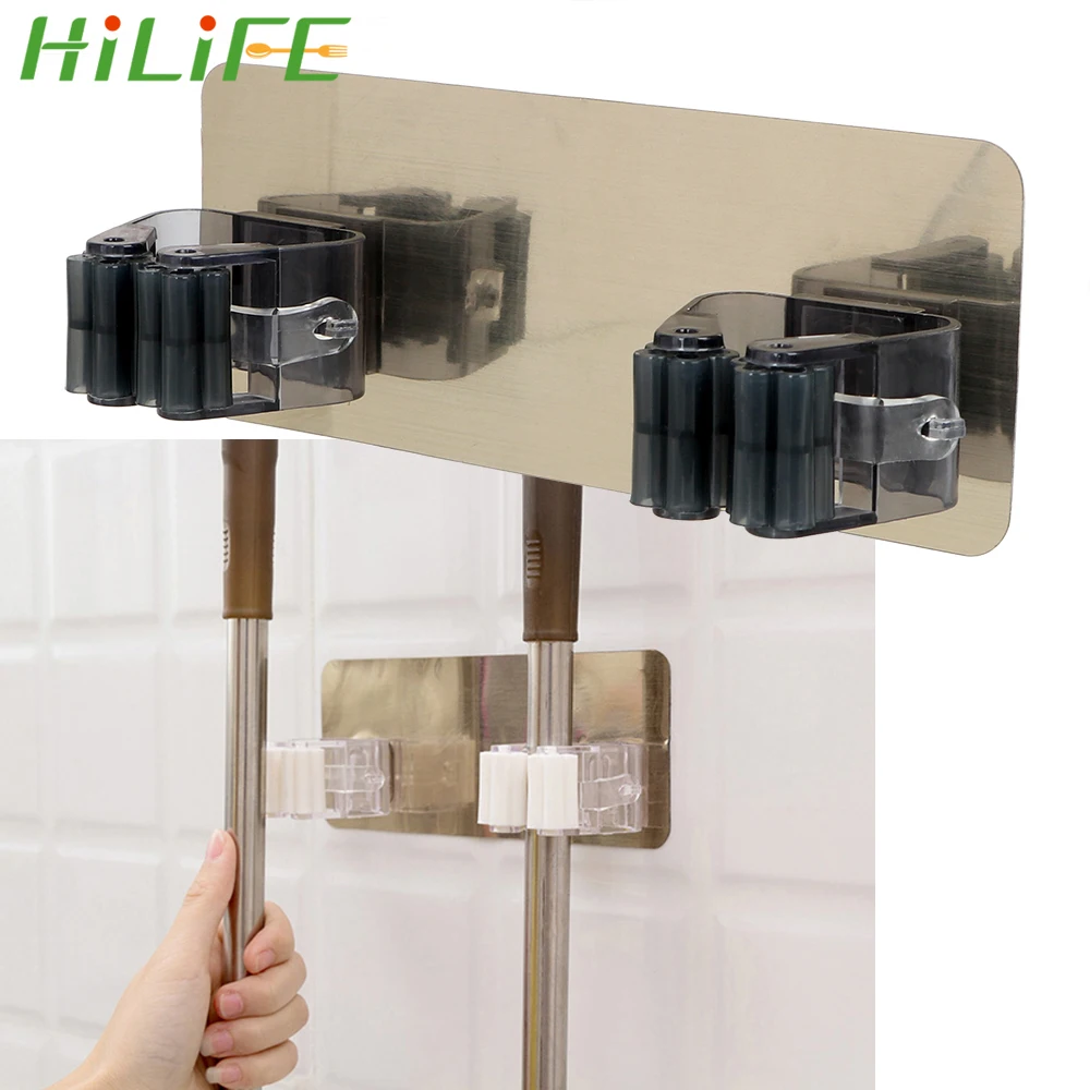 HILIFE вешалка для метлы полка хранения двойная кухонный инструмент дома настенный