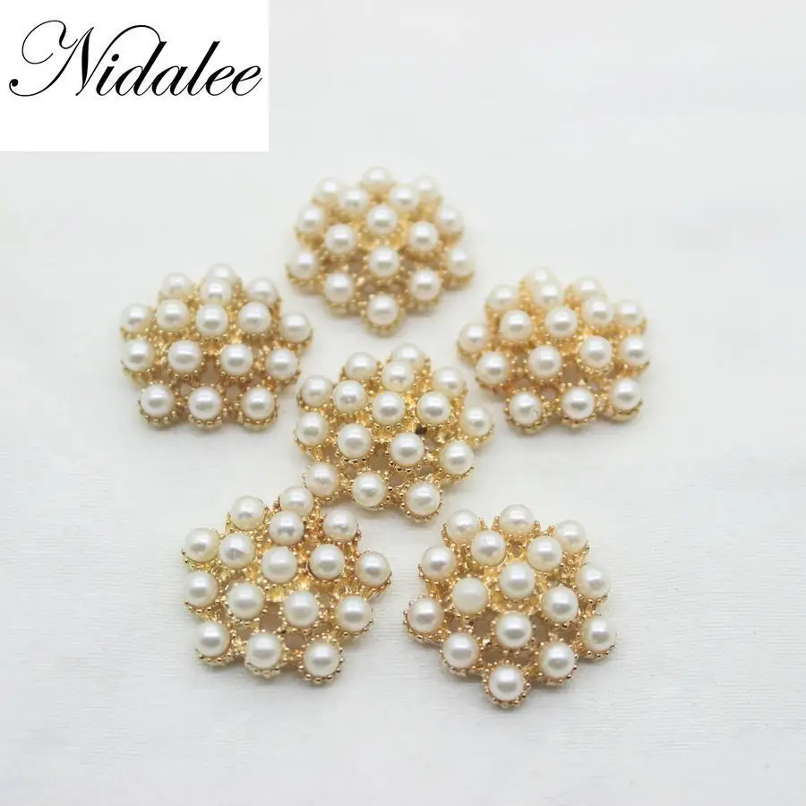 2017 Pearl Semicircle Flatback Style Bucles for clothing 23mm 10pcs|pearl flatback|bucle |