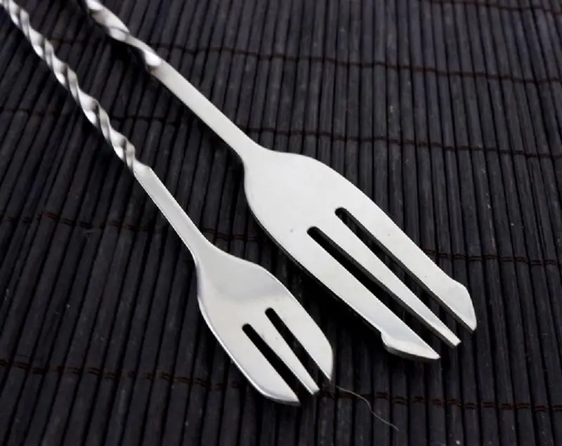 1 шт. Коктейльные барные ложки из нержавеющей стали с спиральным узором Миксер