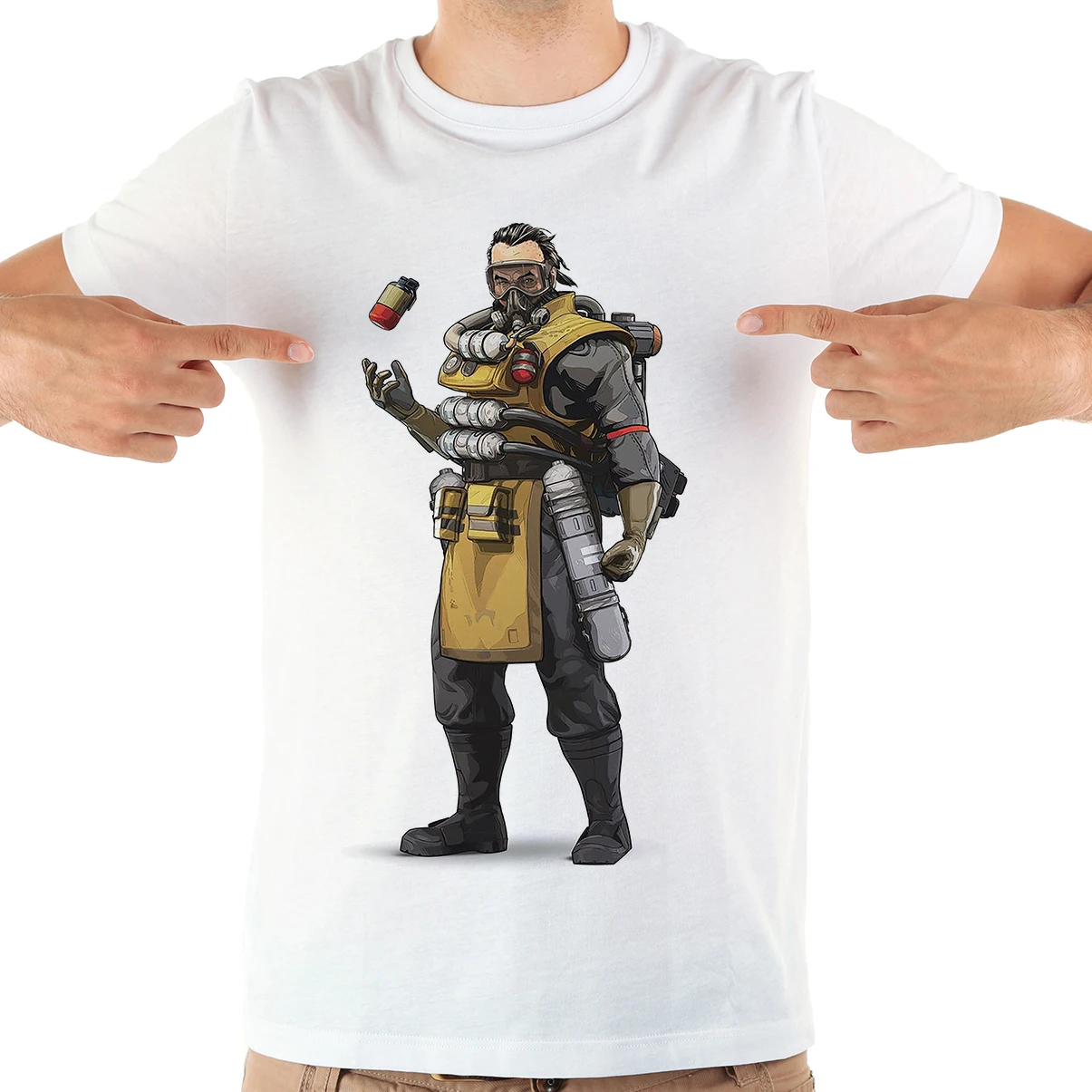 Забавная Мужская футболка apex legends с каустическим следопытом Бангалора Новинка