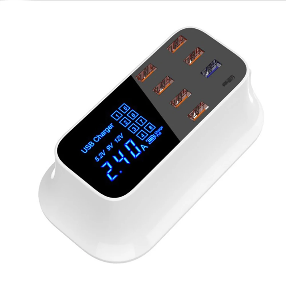 Powstro Quick 3 0 Type C USB зарядное устройство концентратор светодиодный дисплей