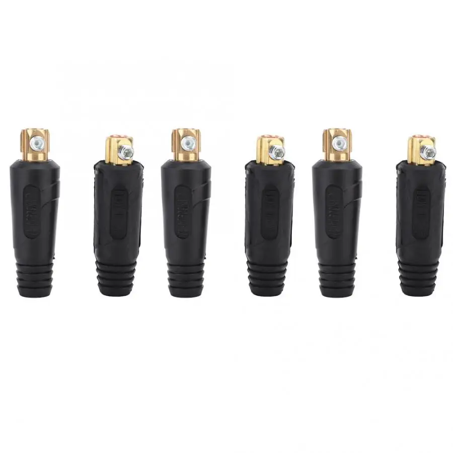200-400A konektor 6psc (3 пары) медный сварочный кабель в европейском стиле быстрый