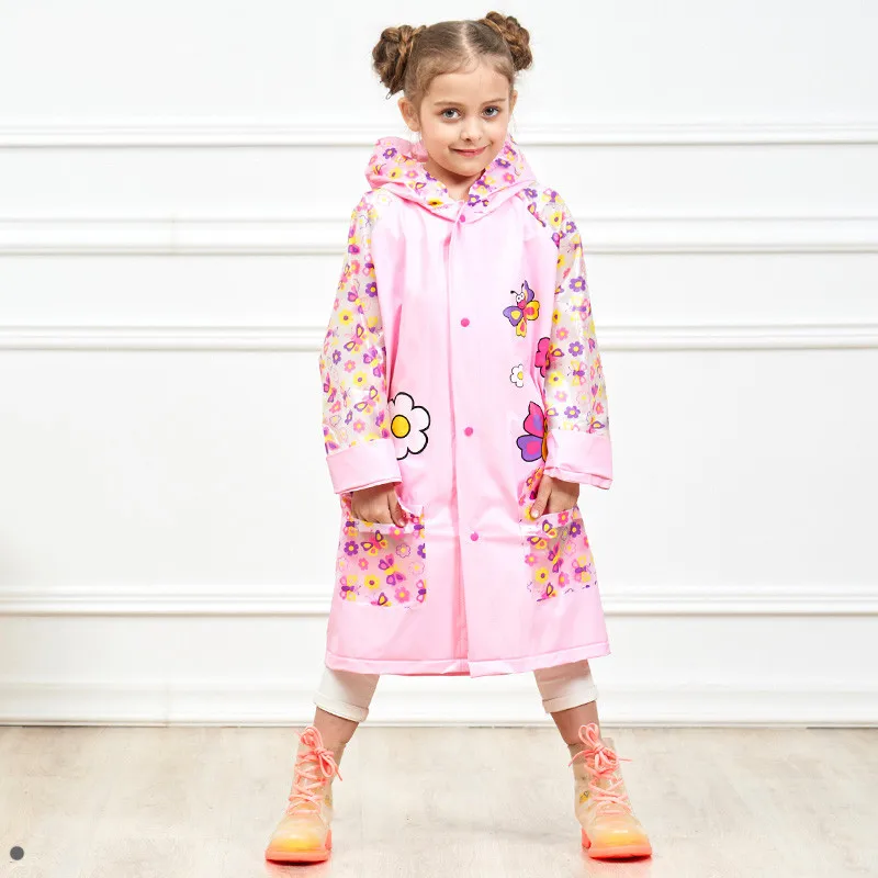 Дети непромокаемый плащ EVA дождевик с капюшоном для маленьких мальчиков одежда