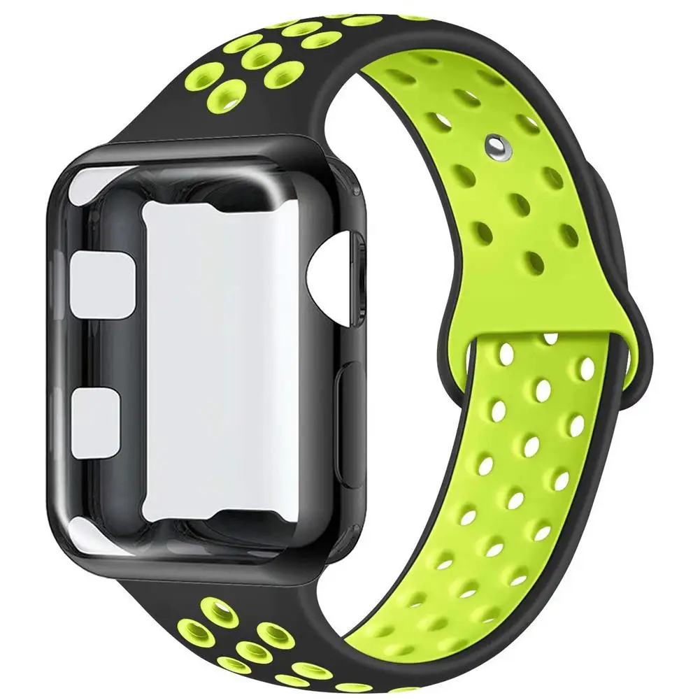 Мягкий силиконовый чехол для часов с чехлом из ТПУ IWatch 4 3 2 1 Apple Watch ремешок
