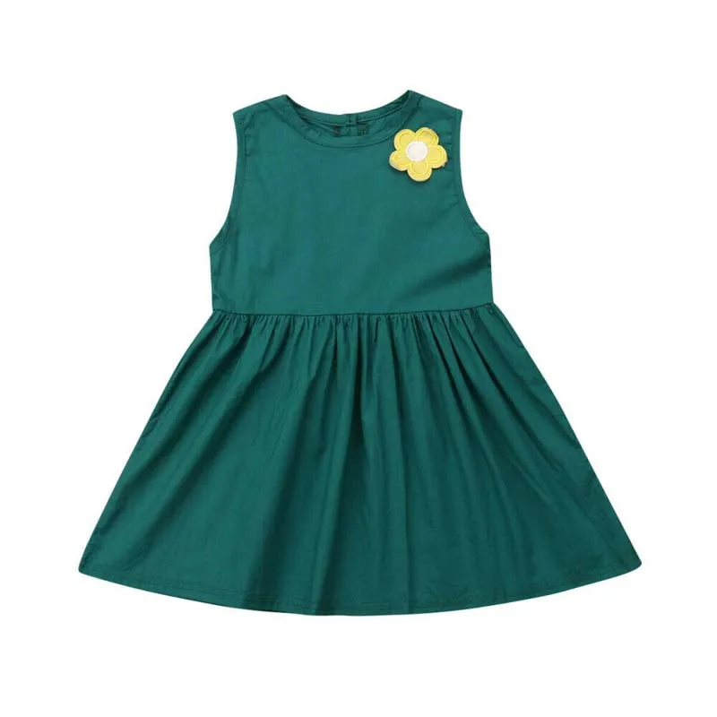 2019 Brand Toddler Cute Baby Girls Dress Summer Princess Patchwork Wings Sleeveless 3D Flower New Fashion Costume 2-7T | Детская одежда