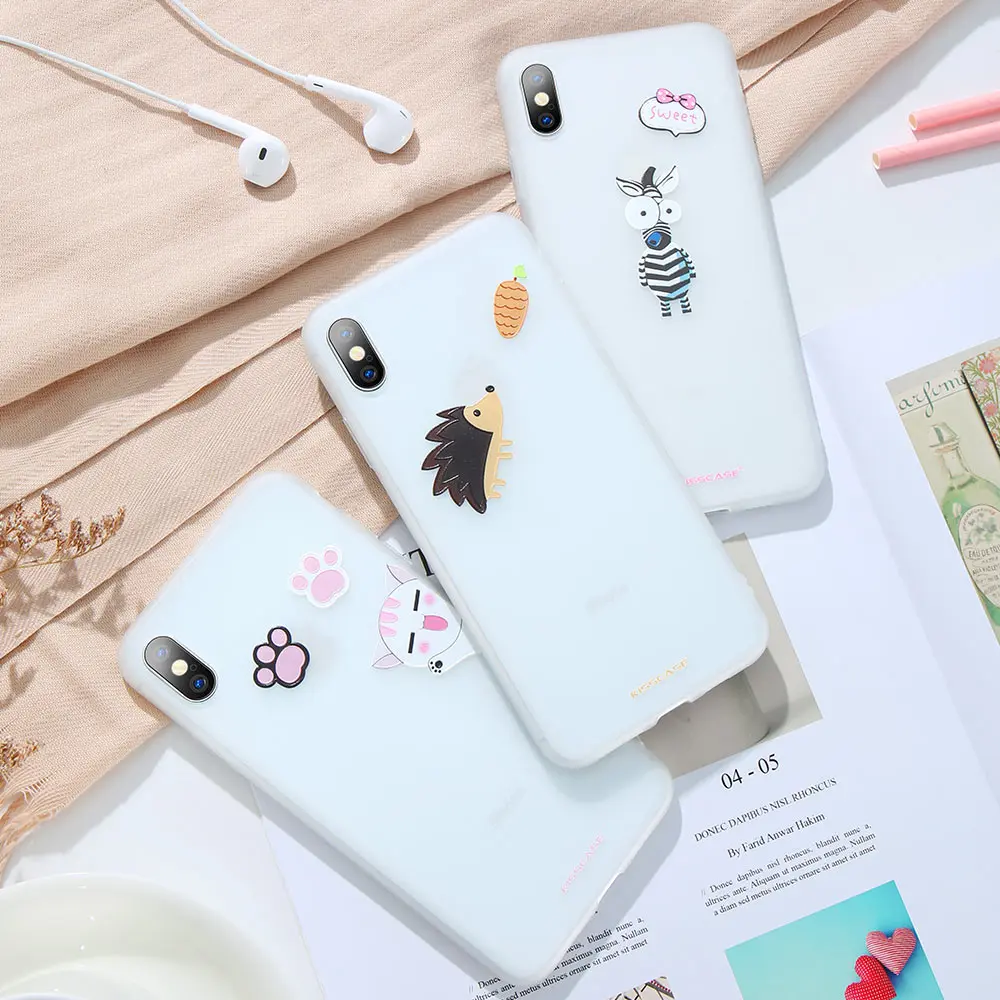 KISSCASE Cute Animal Clear Cases For iPhone X XS Max XR Soft TPU Silicon Girly 6 6S 7 8 Plus 5 5S SE Back Cover |