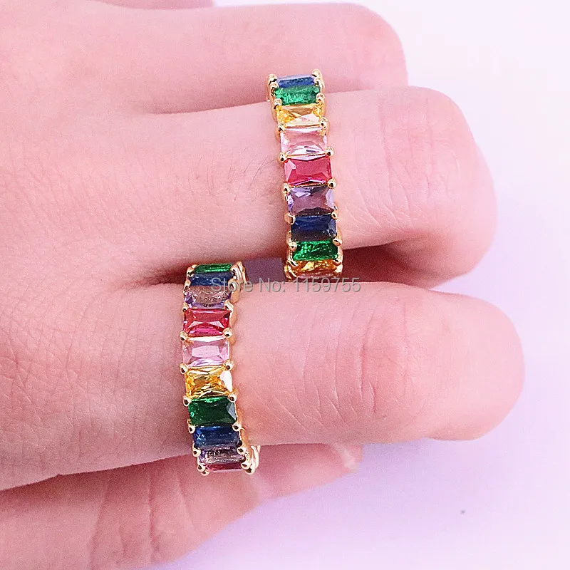 3 шт роскошное Радужное cz Кольцо для женщин подарок золотой цвет Новые блестящие