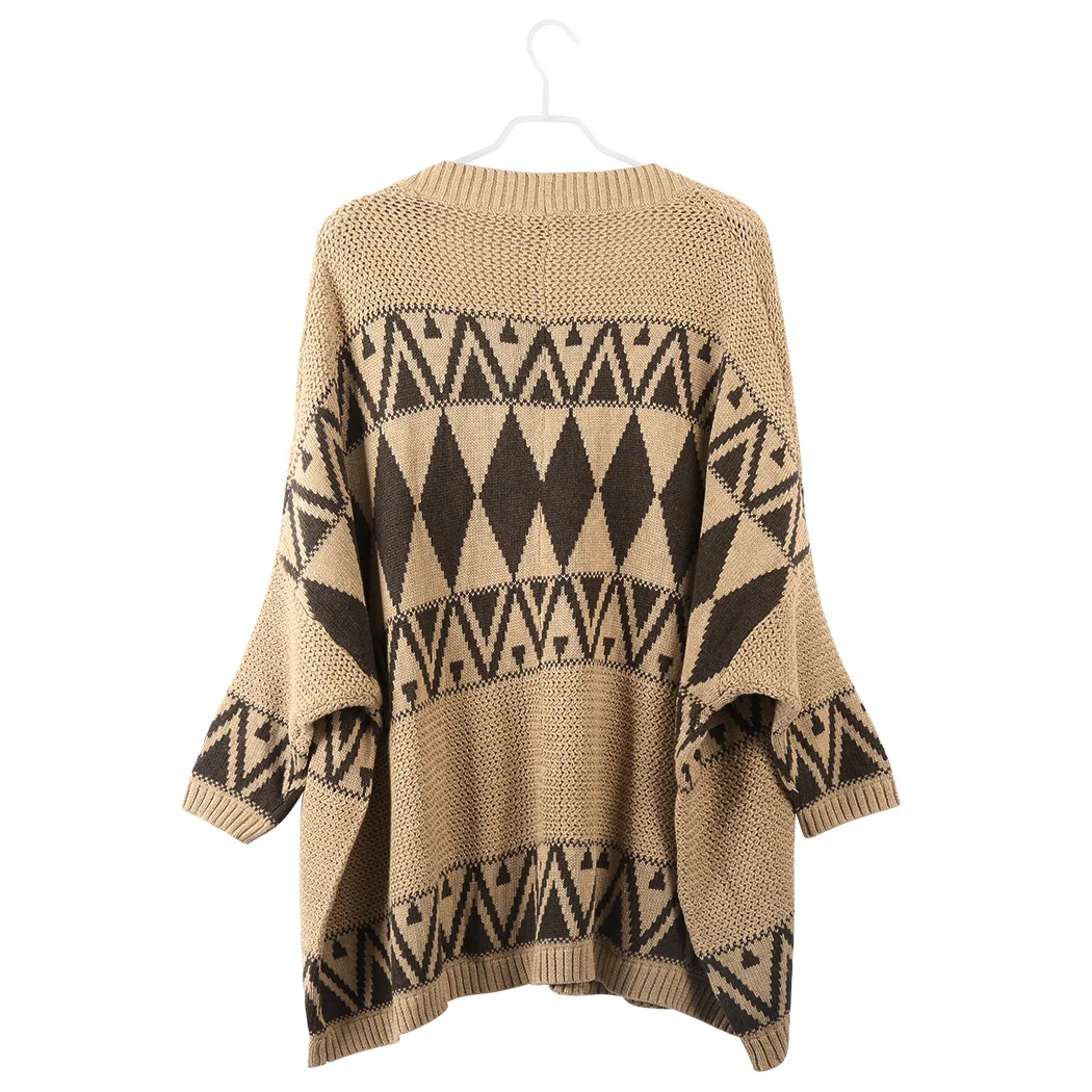 2019 Spring Boho Loose Sweater Cardigans Knitwear Women Autumn Knitted Lattice Cardigan Single Breated Jacket Pull Femme |