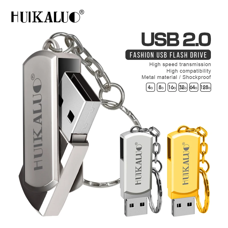 Usb флеш накопитель Huikaluo 64 ГБ 32 16 8 4 Гб металлический 128 водонепроницаемый memoria CEL|USB