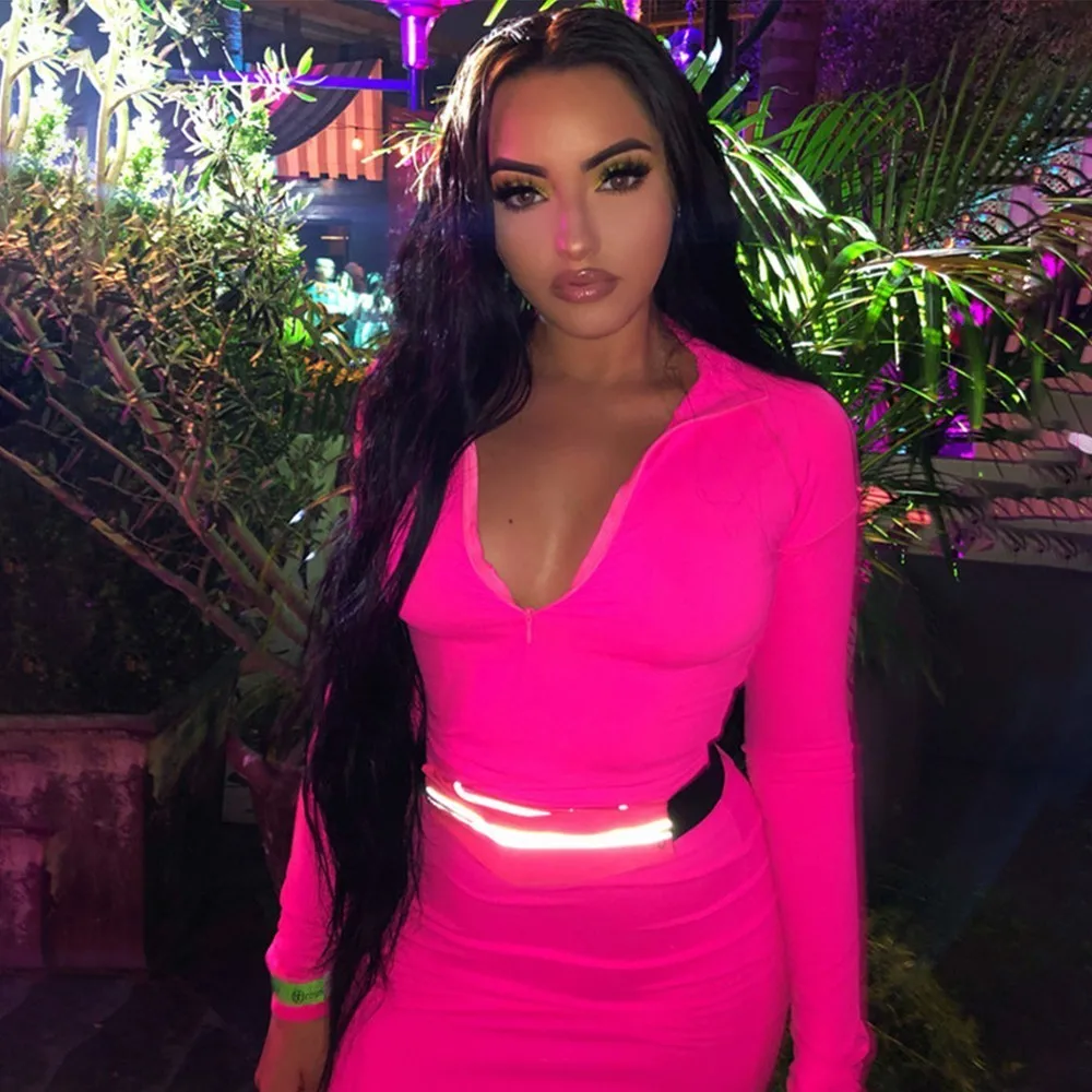 

Long Sleeve Bodycon Women's Dresses Spring Autumn Zipper Turtleneck Sexy Mini Dress High Waist Skinny Casual Female Sukienki