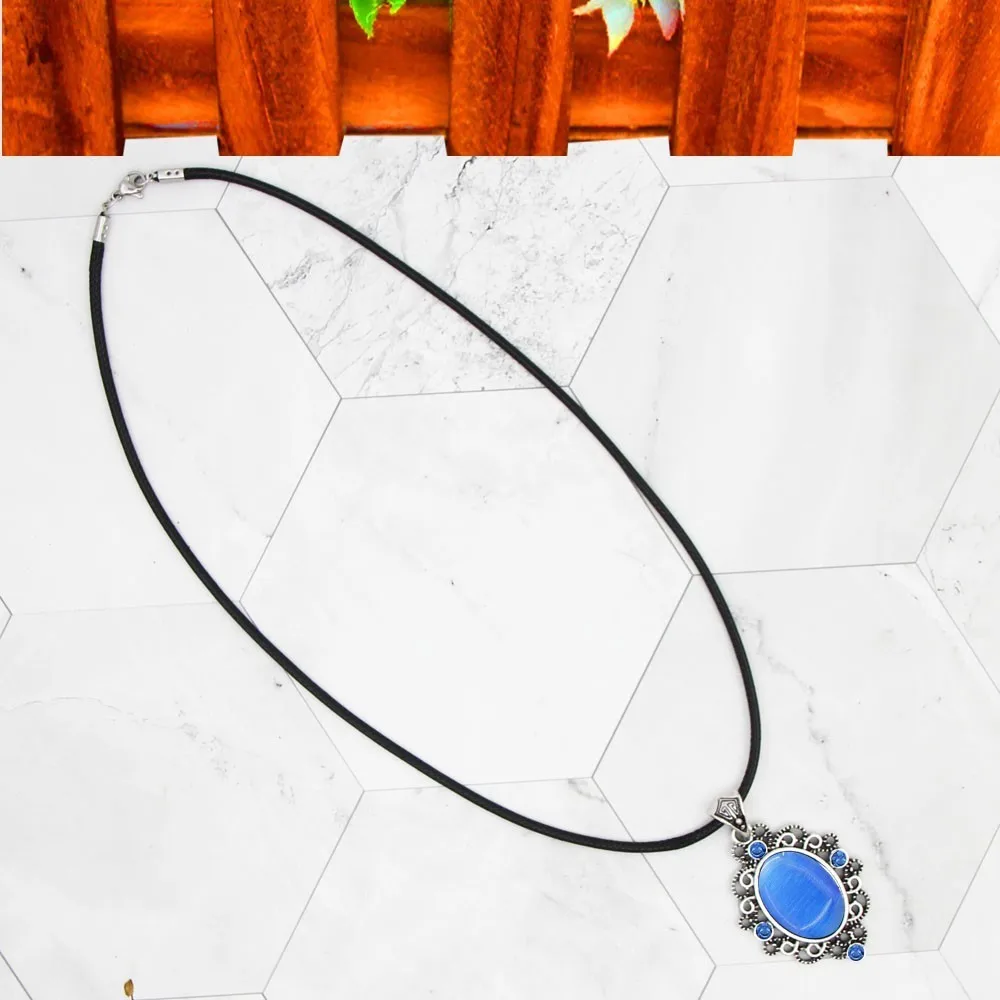 Oval Opal Vintage Jewelry Set Crystal Necklace Earrings Hollow Flower Antique Silver Plated Fashion TS468 | Украшения и