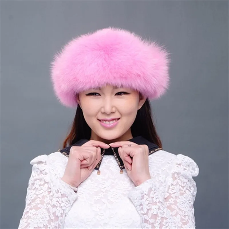 Russia Winter Fashion Fox Fur Hat For Women and children Autumn winter warm Lei Feng Cap Beanies |