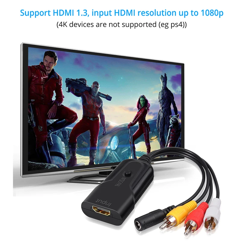 ESYNiC HDMI в AV CVBS RCA конвертер адаптер с USB кабелем 1080p Поддержка NTSC PAL для PS3 DVD VHSVCR |