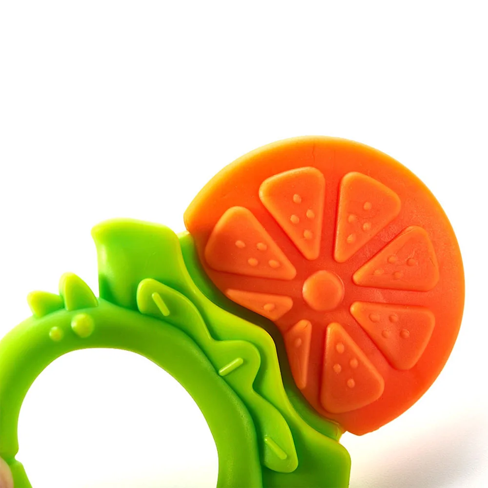 Food Grade Teethers Baby Silicone Training Toothbrush Fruit Shape Safe Toddle Teether Rattle Chew Toy Teething Ring Chewing | Игрушки и